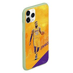 Чехол iPhone 11 Pro матовый LeBron James: NBA Star, цвет: 3D-салатовый — фото 2