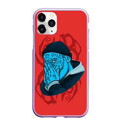 Чехол iPhone 11 Pro матовый Jeembo Grime, цвет: 3D-сиреневый