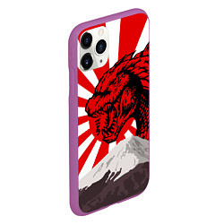 Чехол iPhone 11 Pro матовый Japanese Godzilla, цвет: 3D-фиолетовый — фото 2