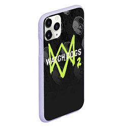 Чехол iPhone 11 Pro матовый Watch Dogs 2: Skulls Pattern, цвет: 3D-светло-сиреневый — фото 2