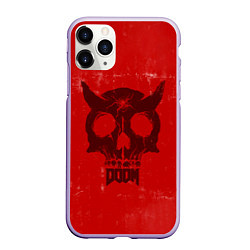 Чехол iPhone 11 Pro матовый DOOM: Devil Skull, цвет: 3D-светло-сиреневый