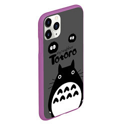 Чехол iPhone 11 Pro матовый Тоторо рядом, цвет: 3D-фиолетовый — фото 2