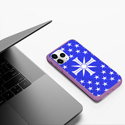Чехол iPhone 11 Pro матовый Far Cry 5: Blue Cult Symbol, цвет: 3D-фиолетовый — фото 2
