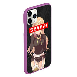 Чехол iPhone 11 Pro матовый Senpai Baby, цвет: 3D-фиолетовый — фото 2