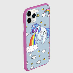 Чехол iPhone 11 Pro матовый Рарити пони, цвет: 3D-фиолетовый — фото 2