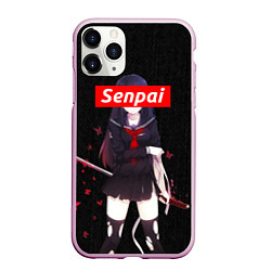 Чехол iPhone 11 Pro матовый Senpai Assassin, цвет: 3D-розовый