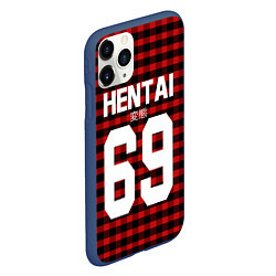 Чехол iPhone 11 Pro матовый Hentai 69: Red Grid, цвет: 3D-тёмно-синий — фото 2