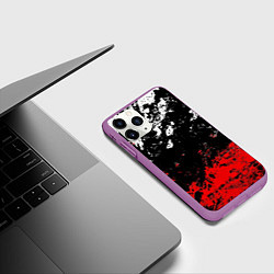 Чехол iPhone 11 Pro матовый Брызги красок, цвет: 3D-фиолетовый — фото 2