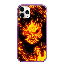 Чехол iPhone 11 Pro матовый Cyberpunk 2077: FIRE SAMURAI