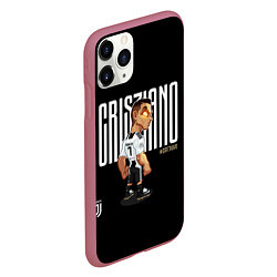 Чехол iPhone 11 Pro матовый CR7JUVE, цвет: 3D-малиновый — фото 2