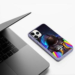 Чехол iPhone 11 Pro матовый Fortnite: Space Rainbow, цвет: 3D-светло-сиреневый — фото 2