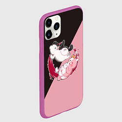 Чехол iPhone 11 Pro матовый MONOKUMA X MONOMI, цвет: 3D-фиолетовый — фото 2