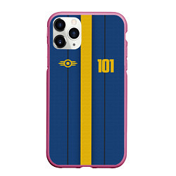 Чехол iPhone 11 Pro матовый Fallout: Vault 101, цвет: 3D-малиновый