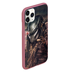 Чехол iPhone 11 Pro матовый Merciless Predator, цвет: 3D-малиновый — фото 2