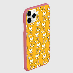 Чехол iPhone 11 Pro матовый Маленькие Корги, цвет: 3D-малиновый — фото 2
