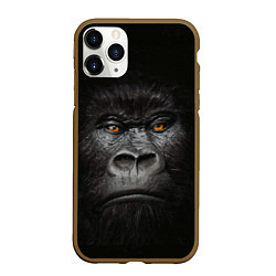 Чехол iPhone 11 Pro матовый Морда Гориллы, цвет: 3D-коричневый