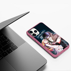 Чехол iPhone 11 Pro матовый Satsuriku no tenshi, цвет: 3D-малиновый — фото 2