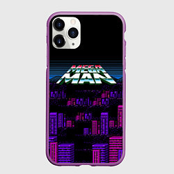 Чехол iPhone 11 Pro матовый Megaman city, цвет: 3D-фиолетовый