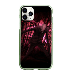 Чехол iPhone 11 Pro матовый Slender: Dark Wood, цвет: 3D-салатовый