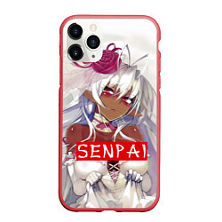 Чехол iPhone 11 Pro матовый Senpai: White Girl, цвет: 3D-красный