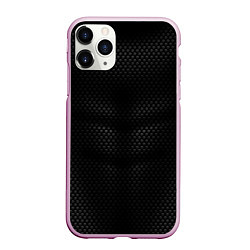 Чехол iPhone 11 Pro матовый Карбоновая броня, цвет: 3D-розовый