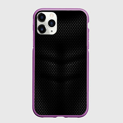 Чехол iPhone 11 Pro матовый Карбоновая броня, цвет: 3D-фиолетовый