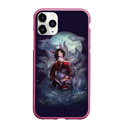 Чехол iPhone 11 Pro матовый Ahri the Nine-Tailed Fox, цвет: 3D-малиновый