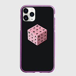 Чехол iPhone 11 Pro матовый Black Pink Cube, цвет: 3D-фиолетовый