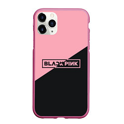 Чехол iPhone 11 Pro матовый Black Pink, цвет: 3D-малиновый