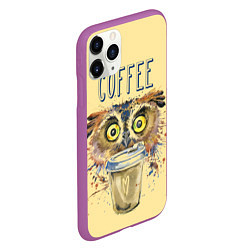Чехол iPhone 11 Pro матовый Owls like coffee, цвет: 3D-фиолетовый — фото 2