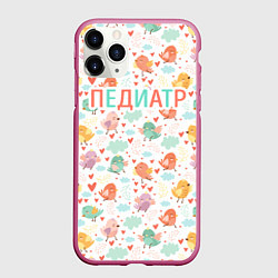 Чехол iPhone 11 Pro матовый Детский педиатр, цвет: 3D-малиновый