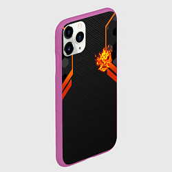 Чехол iPhone 11 Pro матовый Cyberpunk 2077: Samurai Flame, цвет: 3D-фиолетовый — фото 2