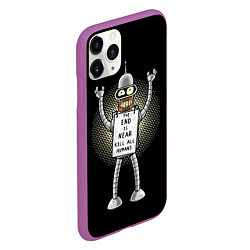 Чехол iPhone 11 Pro матовый Kill All Humans, цвет: 3D-фиолетовый — фото 2