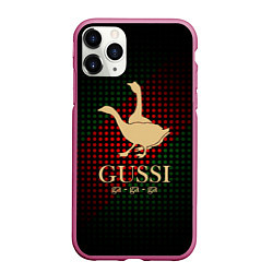 Чехол iPhone 11 Pro матовый GUSSI EQ Style, цвет: 3D-малиновый