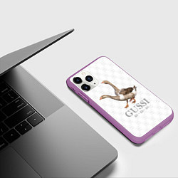 Чехол iPhone 11 Pro матовый Гучи гучи, цвет: 3D-фиолетовый — фото 2