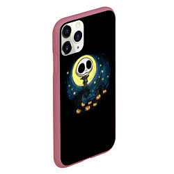 Чехол iPhone 11 Pro матовый The Nightmare Before Christmas, цвет: 3D-малиновый — фото 2