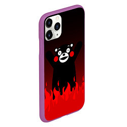 Чехол iPhone 11 Pro матовый Kumamon: Hell Flame, цвет: 3D-фиолетовый — фото 2