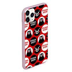 Чехол iPhone 11 Pro матовый Kumamon Pattern, цвет: 3D-розовый — фото 2