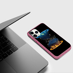 Чехол iPhone 11 Pro матовый Тардис в Портале, цвет: 3D-малиновый — фото 2