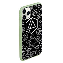 Чехол iPhone 11 Pro матовый Linkin Park: Pattern, цвет: 3D-салатовый — фото 2