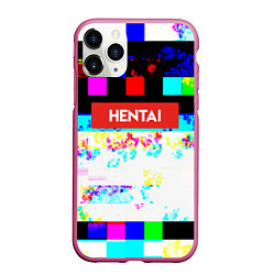 Чехол iPhone 11 Pro матовый Hentai Glitch 2, цвет: 3D-малиновый