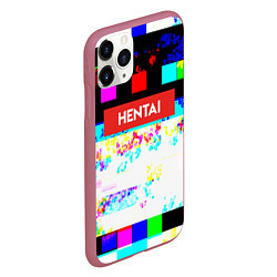 Чехол iPhone 11 Pro матовый Hentai Glitch 2, цвет: 3D-малиновый — фото 2