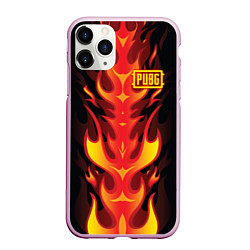 Чехол iPhone 11 Pro матовый PUBG: Hell Flame, цвет: 3D-розовый