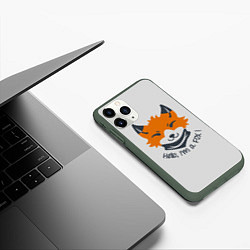 Чехол iPhone 11 Pro матовый Hello Fox, цвет: 3D-темно-зеленый — фото 2