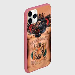 Чехол iPhone 11 Pro матовый МакГрегор татуировки, цвет: 3D-малиновый — фото 2