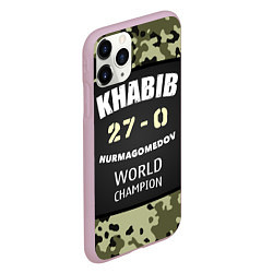 Чехол iPhone 11 Pro матовый Khabib: 27 - 0, цвет: 3D-розовый — фото 2