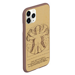 Чехол iPhone 11 Pro матовый Гомер Да Винчи, цвет: 3D-коричневый — фото 2