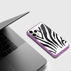 Чехол iPhone 11 Pro матовый Африканская зебра, цвет: 3D-фиолетовый — фото 2