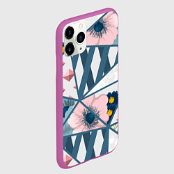Чехол iPhone 11 Pro матовый Нежная геометрия, цвет: 3D-фиолетовый — фото 2