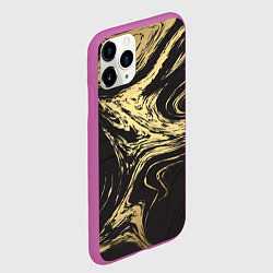 Чехол iPhone 11 Pro матовый Золотой мрамор, цвет: 3D-фиолетовый — фото 2